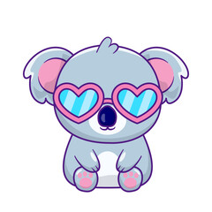 Cute Koala Cartoon Kawaii Sticker. Character Vector Illustration