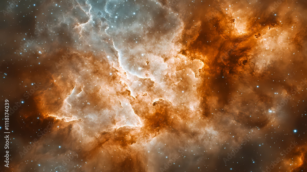 Wall mural cosmic nebula background - galaxy space universe backdrop - starry sky astral space. aether. illustr