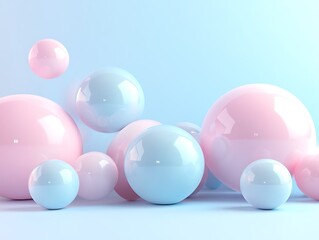 Dreamy Pastel Spheres: A Soft Abstract Composition