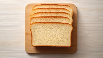 Fototapeta premium Freshly Sliced Bread on Wooden Surface