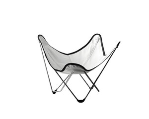 Modern White Butterfly Chair on Black Background