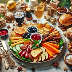 New Year's Eve Dinner Plate A festive and delicious New Year's E