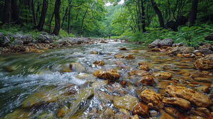 Tranquil Moment by a Flowing River