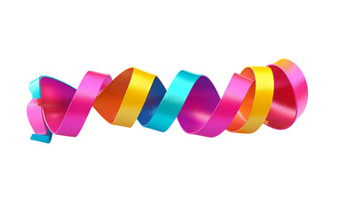 Colorful Ribbon Swirl on Transparent Background