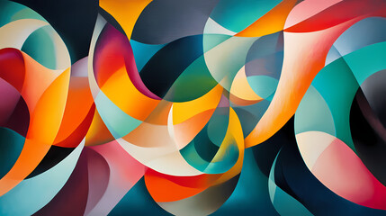 Obraz premium An exploration of vibrant colors and dynamic patterns in abstract art. Aether. Illustration