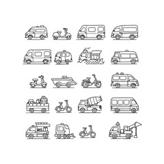 Transportation Icons Set Vector Design Illustration