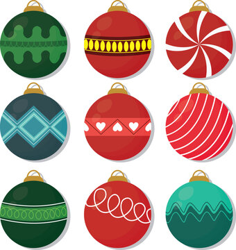 set of christmas ornaments