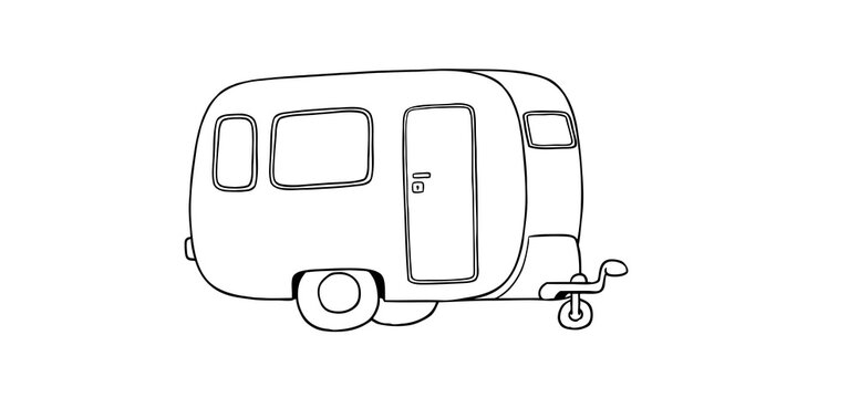 Wohnwagen Caravan Anh&auml;nger als Malvorlage