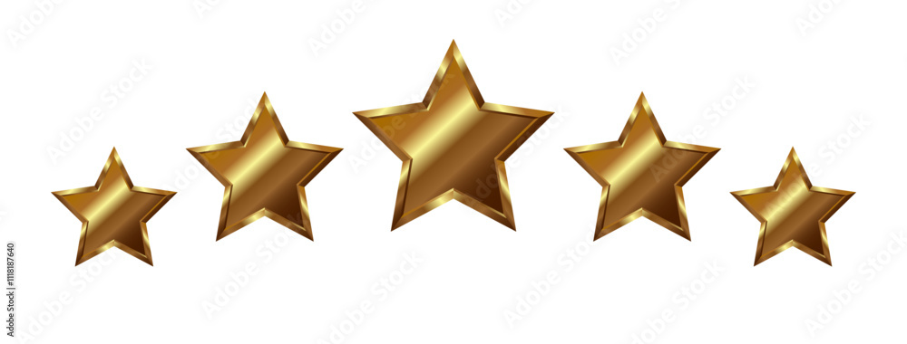 Canvas Prints isolated 5 dark gold on transparent background, star with metallic effect. shiny five elements for m