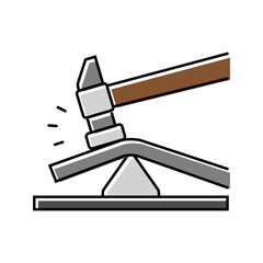 forming blacksmith color icon vector. forming blacksmith sign. isolated symbol illustration
