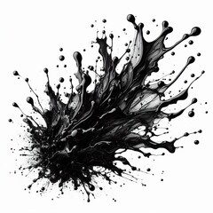 Ink Splatter A splatter that forms a dark viscous liquid with a