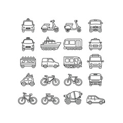 Transportation Icons Set Vector Design Illustration