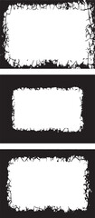 set of black and white frames, Vinatge black and white Grunge Photo Frame Distressed Vertical Rectangular Borders with Organic Cracked Patterns for Edgy and Artistic Displays