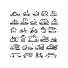 Transportation Icons Set Vector Design Illustration