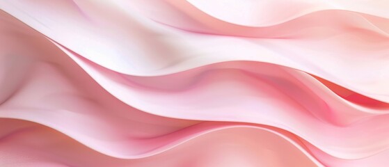 Obraz premium Soft pink and white fabric swirls create a dreamy, ethereal landscape that evokes calmness and tranquility.