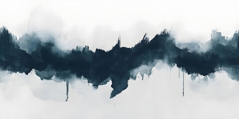 Abstract Black and White Fluid Painting