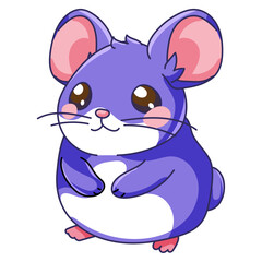 Cute Mouse Cartoon Kawaii Sticker. Character Vector Illustration