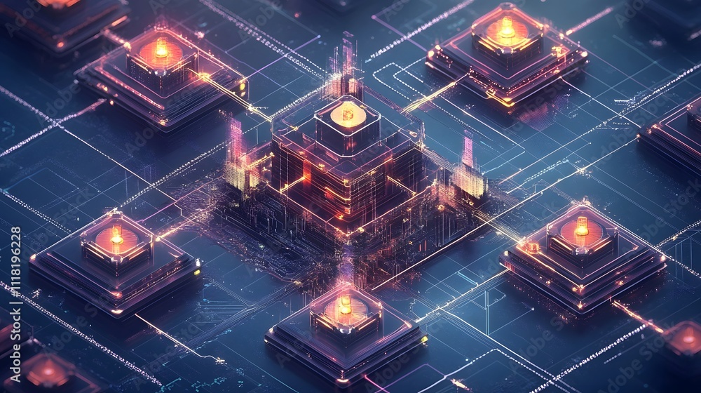Poster an infographic-style image illustrating various consensus mechanisms in blockchain, such as proof of
