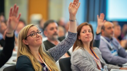 Participants engage actively during question and answer session at conference