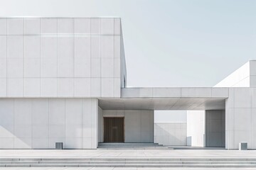 Minimalist Architectural Facade with Geometric Patterns