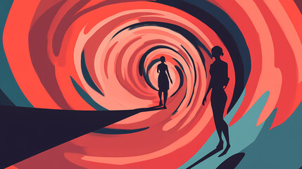 Miscommunication concept- swirl illustration. Void. Illustration