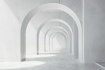 Minimalist Arched Passage Architectural Perspective