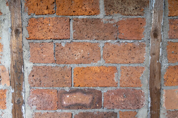 texture old grunge red brick wall background