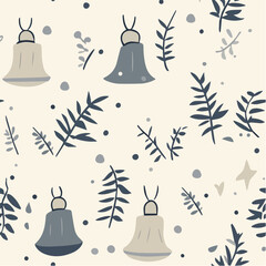 Christmas seamless pattern with jingle bells