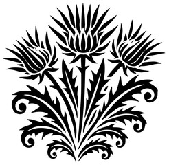 Thistle Flower Vector Cutout | Stylized Isolated Design for Graphic