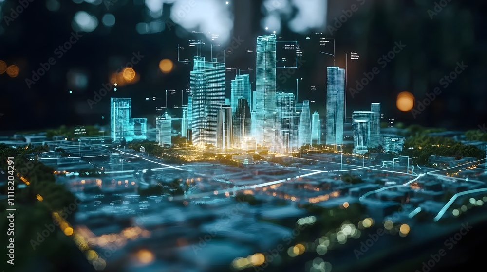 Poster spatial mapping: an ar interface displaying a 3d map of a city overlaid on the physical landscape, w