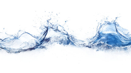 Watercolor wave clipart with a transparent water background, showcasing a soft, flowing ocean wave in beautiful shades of blue. This artistic image emphasizes fluidity and the calming essence of the s