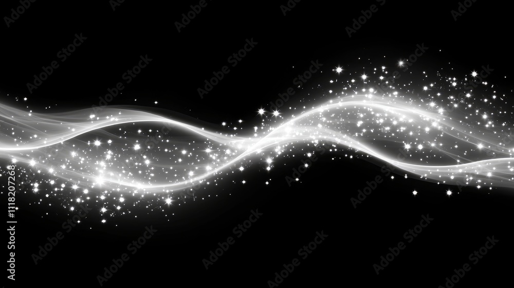 Aufkleber abstract background with wavy lines and a wavy design., abstract black background with white waves