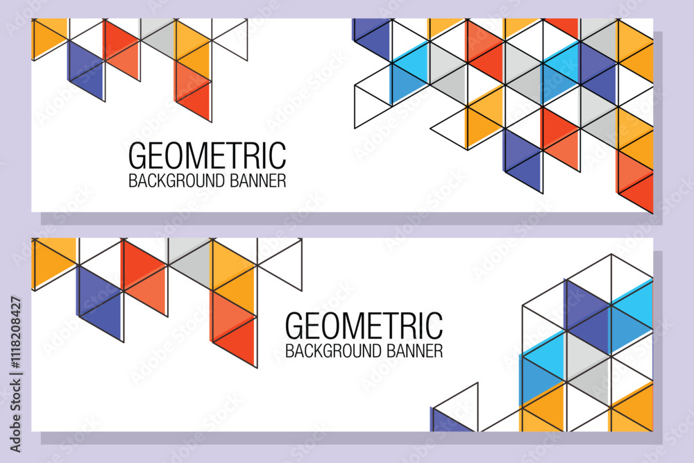 Poster geometric background with triangles vector template eps 10