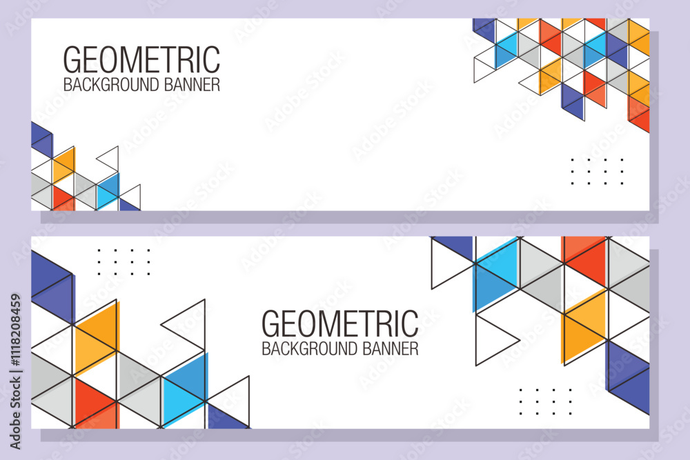 Poster geometric background with triangles vector template eps 10