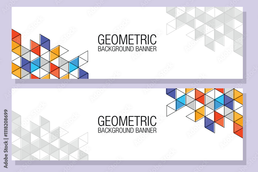 Poster geometric background with triangles vector template eps 10
