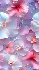 pink background with flowers