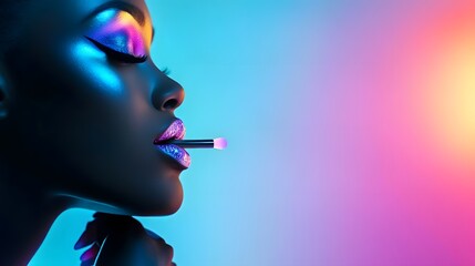 Holographic Lipstick Application