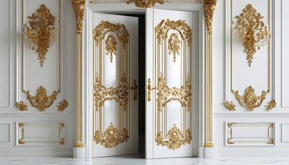 Elegant Baroque Style Door in Luxurious Interior Design Setting