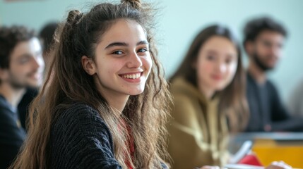 Fototapeta premium Smiling Student in Class