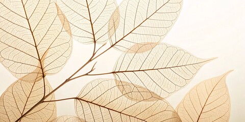 Fototapeta premium Serene Digital Art of Translucent Autumn Leaves with Pastel Tones V5