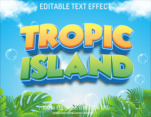  tropic island vector 3d text effect with modern style design