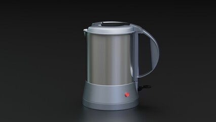 Realistic 3D electric kettle model with intricate details, ideal for e-commerce, advertisements, and product visuals. High-quality renders in various angles and formats for professional use.