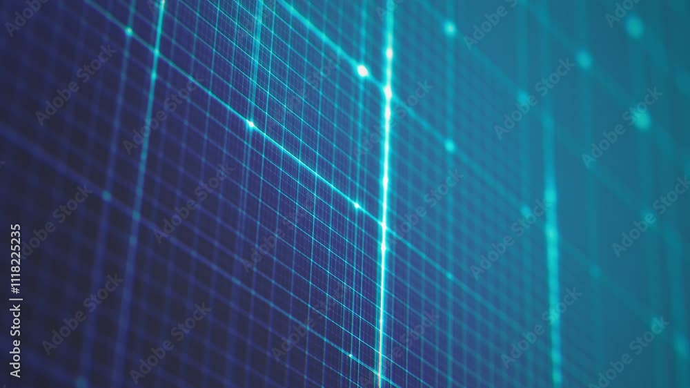 Poster abstract technology 3d grid background/ animation of an abstract 3d grid technology background with 