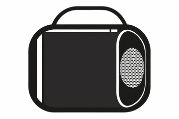 Black Silhouette Vector Art of a Portable Speaker