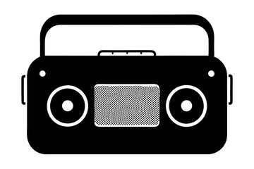 Black Silhouette Vector Art of a Portable Speaker