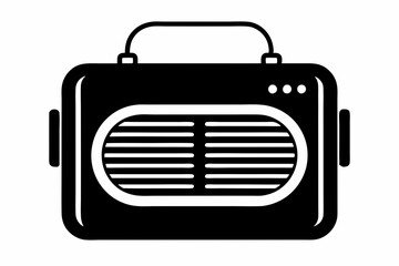 Black Silhouette Vector Art of a Portable Speaker