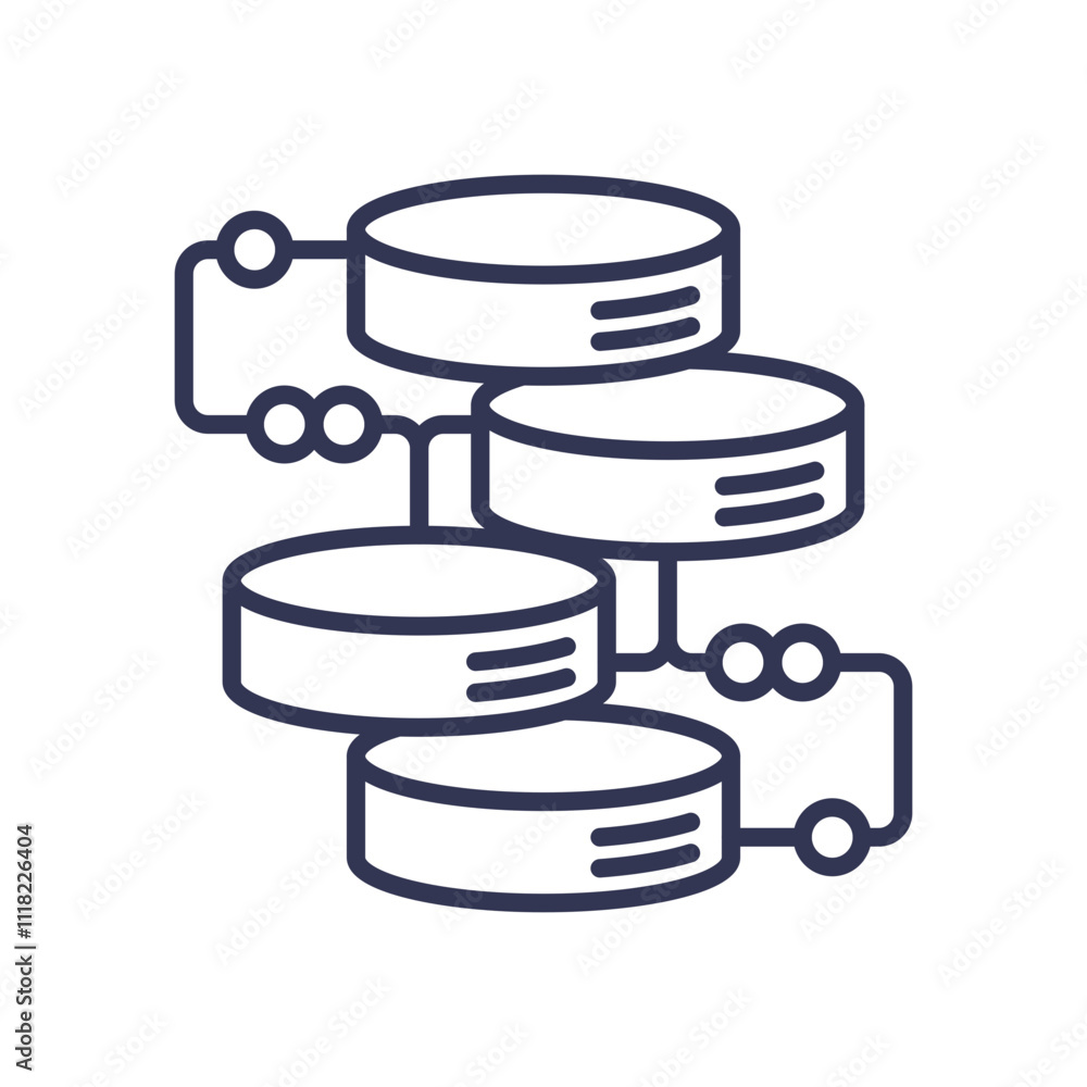 Poster illustration of interconnected databases symbolizing unifiedstorage.