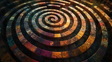 A labyrinth with 'Every path teaches' overlayed 