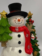 Cheerful Snowman with Festive Decor