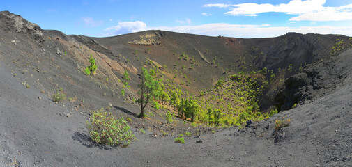 Vulkankrater auf der Insel La Palma, Kanaren, Spanien, Europa, Panorama  © Aggi Schmid